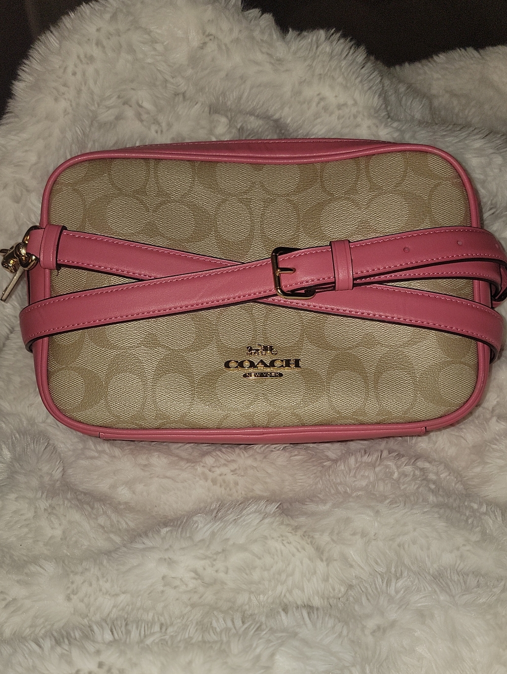 Coach Jess Signature Crossbody Light Beige/Confetti Pink